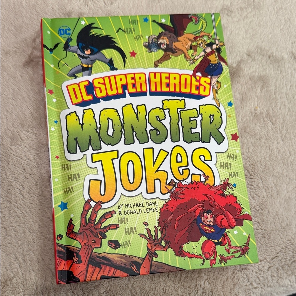 DC New Book of Super Heroes Monster Jokes Book - Green and Red Cover